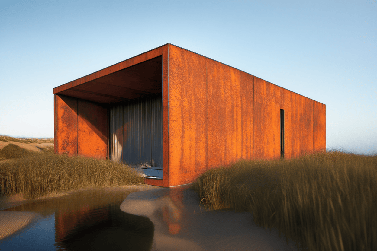 Modern architecture with corten steel